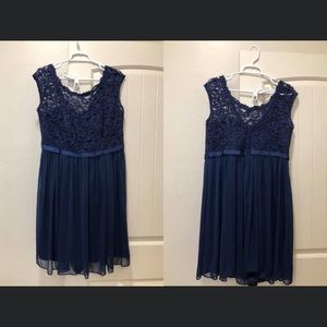 David’s Bridal Dark Blue Bridesmaid Dress